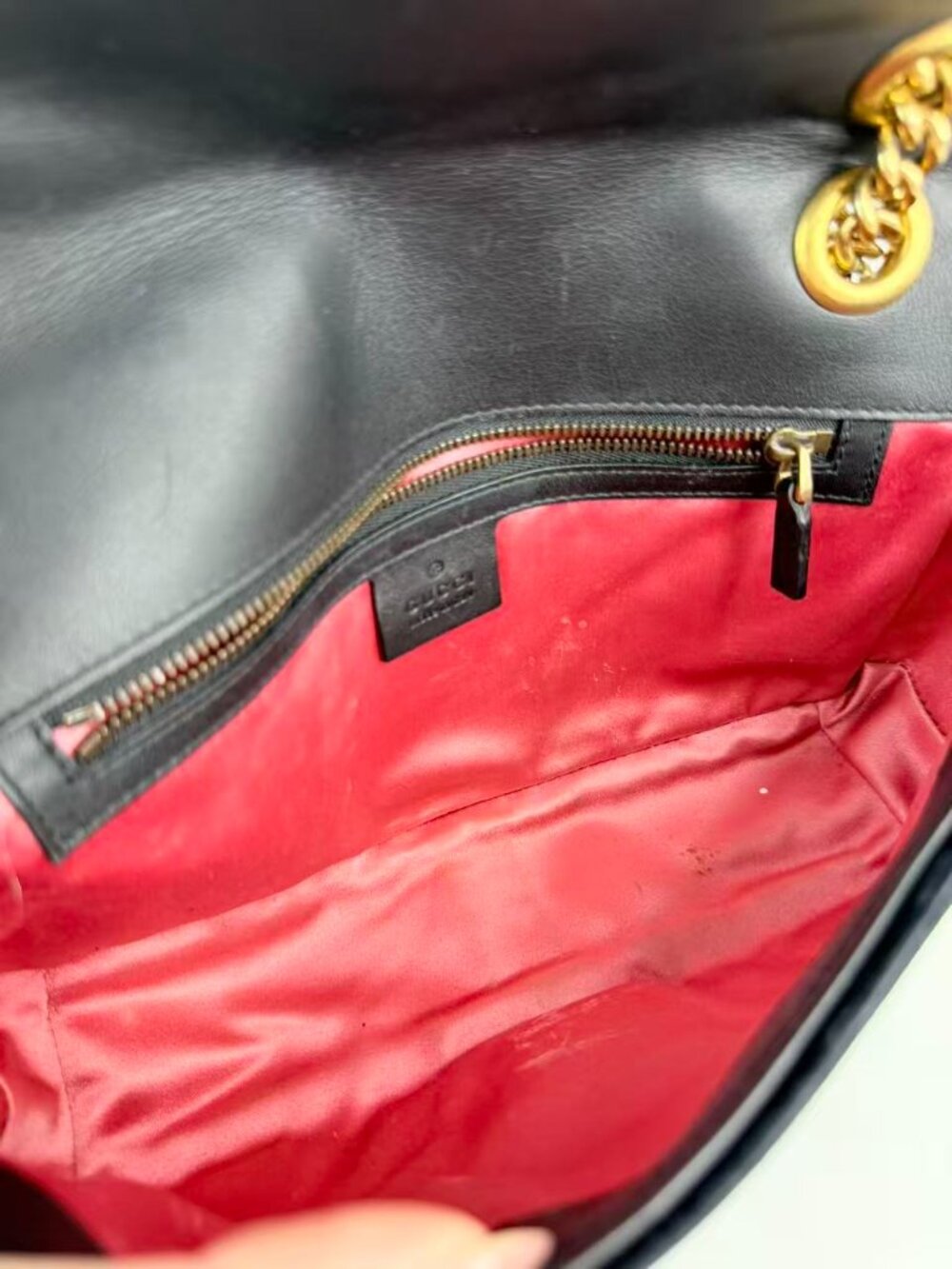 Gucci GG Marmont Small Black Velvet Matelassé Shoulder Crossbody Chain Bag - Picture 13 of 13